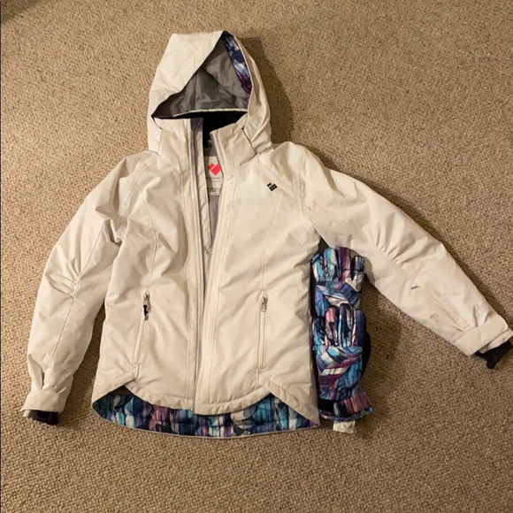Obermeyer❄️white ski jacket w/matching gloves